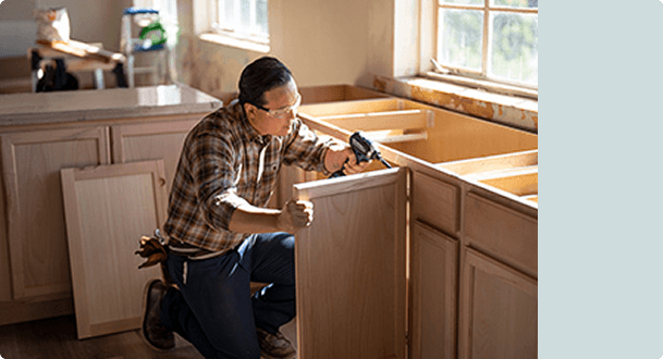 Contractors working on property